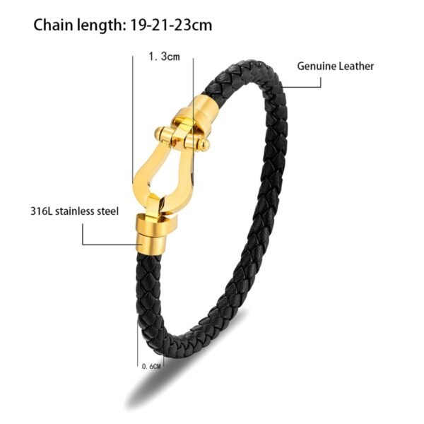 61sraIqLCvL bracelet en cuir boucle Or plaqué