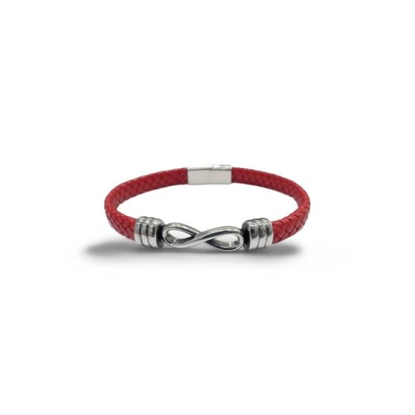 911f0e96-5f4c-4a44-95f8-2c9768849bfb bracelet en cuir rouge (argent)