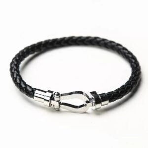 2025/09/1000560165.jpg Bracelet Homme Cuir Noir et Acier Design Marine