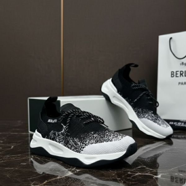 Baskets Berluti en maille bicolore : Élégance décontractée et confort