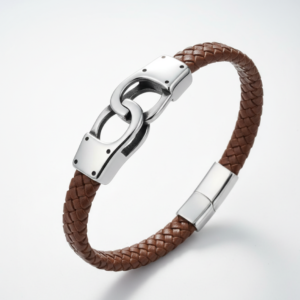 IMG_20260125_094321_055 Menottes Marron en Cuir Argent Luxueux