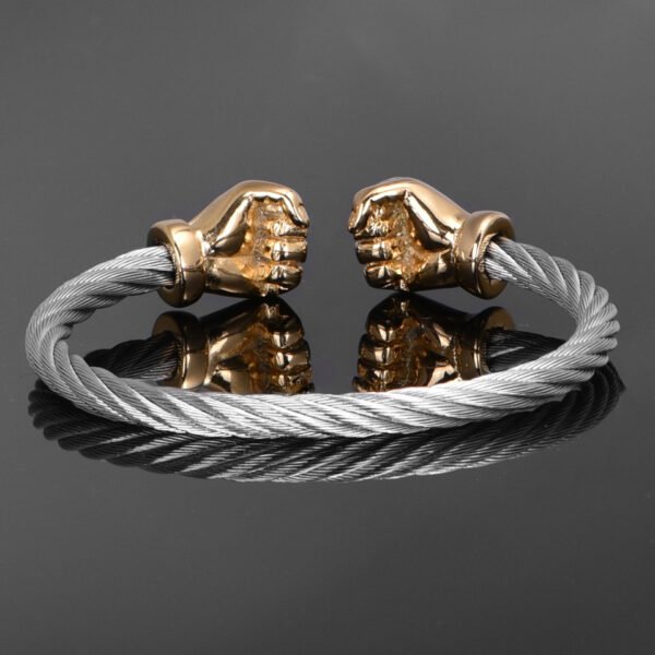 Bracelet Manchette en Acier Tressé