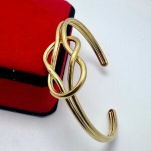 Bracelet Jonc Doré avec Nœud Infini