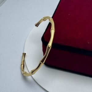 Bracelet Jonc en Or Style Bambou