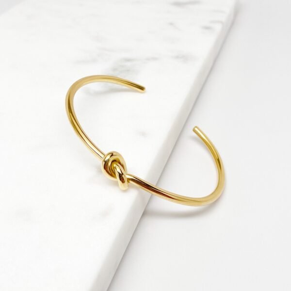 Bracelet Jonc Ouvert avec Nœud d'Amour