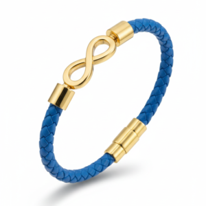 2026/01/4936-1.png Bracelets Infini Or plaqué Cuir bleu et noir