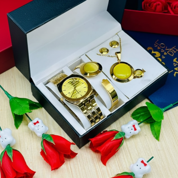 Coffret Complet Montre & Parure de Bijoux de Luxe