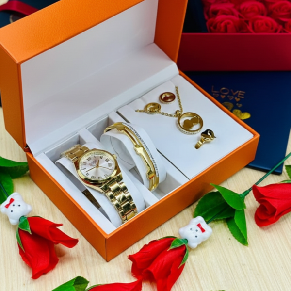 Coffret Complet Montre & Parure de Bijoux de Luxe