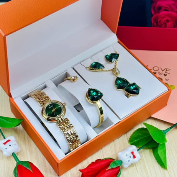 Coffret Complet Montre & Parure de Bijoux de Luxe