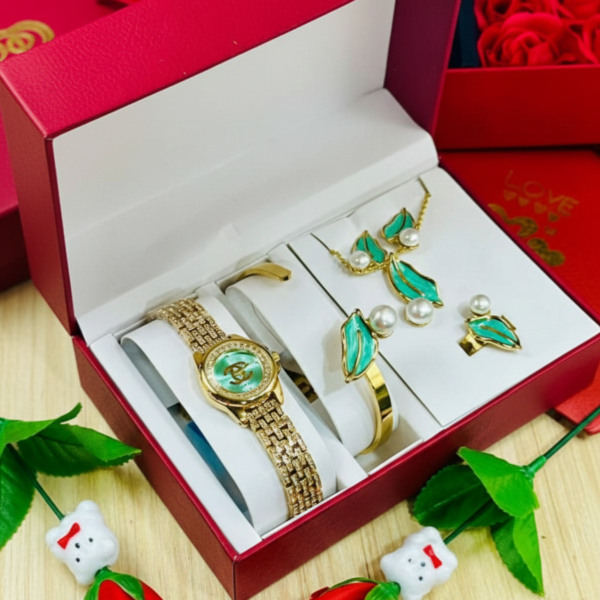 Coffret Complet Montre & Parure de Bijoux de Luxe